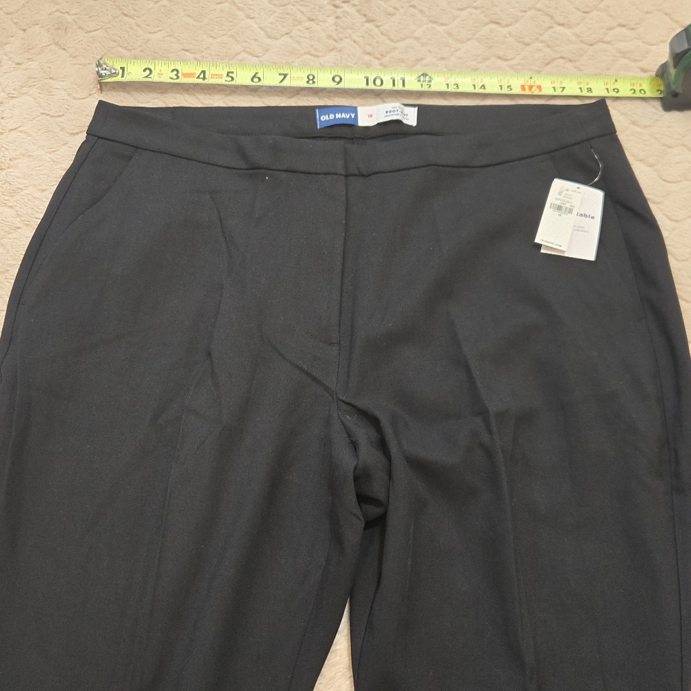 Old Navy Black Mid-Rise Boot Cut Adjustable Waist Dress Pants, Size 16 NWT - Picture 4 of 10